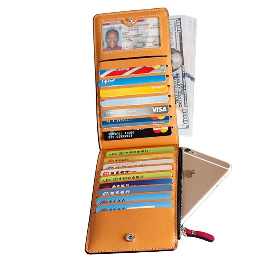 Womens Thin Bifold Phone Wallet Cards Organizer - Picture 3 of 6